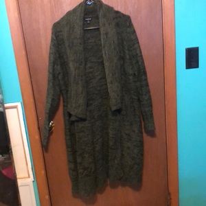 Torrid Size 1 shawl collar green and black king cardigan